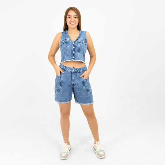 SETS DENIM REF 1205 (chaleco y bermuda)